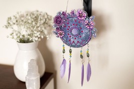 Purple Dreamcatcher, Feather Dreamcatcher Pendant Completed Diamond Art ... - $18.99