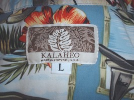 Kalaheo Hawaiian print shirt WWII bombers &amp; fighters Corsair &quot;Hotsy Totsy&quot; Large - £19.98 GBP