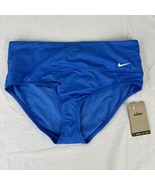 NEW Nike Swimsuit Brief Womens Large Blue High Waisted Zip Pocket Swim B... - $36.13