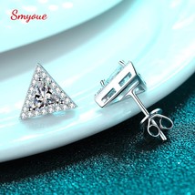 Triangle Cut Moissanite Stud Earrings for Women 0.5CT White Gold Ear Studs Fashi - £52.34 GBP