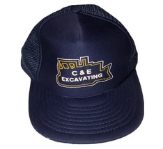 C &amp; E Excavating Elkhart, Indiana “Bulldozer” Theme Trucker Style Snap B... - $175.58 MXN