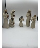 Willow Tree Sculpted Hand-Painted Nativity Figure Set 6 Pieces - £77.63 GBP