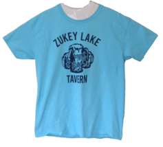 Gildan Zukey Lake Tavern Pinckney Michigan Adult Unisex Blue T Shirt Size L - $17.77