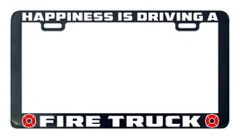 Happiness is driving a fire truck license plate frame holder tag - $5.99