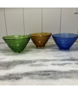 MyCo Collection Multi-Color Footed Glass Nut Dessert Dip Bowls Set of 3 - $282.25 MXN