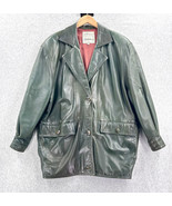 Saks Fifth Avenue Lanna Women&#39;s Size M Soft Glove Green Leather Coat 3/4... - $78.00