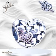 Pandora Sparkling Openwork Heart Charm 791061C01 Clear CZ US SELLER - $743.14 MXN