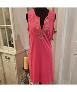 LANDS' END Embroidered Jersey Knit Dress Size Medium - $23.76