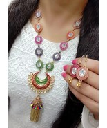 Fashion jewels Alloy Silver Jewel Set (Multicolor) necklace &amp; a pair of ... - £11.82 GBP
