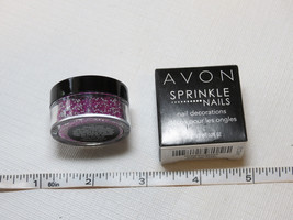 Avon Sprinkle Nails Decorations Pink Con 8 g net wt. 0.28 oz glitter man... - $12.86