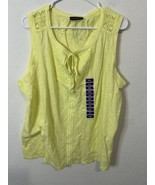 Rafaella Pale Lime Yellow Women’s Blouse Tank Top Shirt Size XXL - $22.76