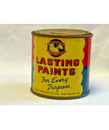 Vtg Lasting Paints Tin Can Still Piggy Bank Advertising Baltimore MD Safe - £32.01 GBP