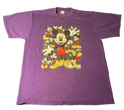 VTG 90s Velva Sheen Mickey Mouse T-Shirt Mens XL X-Large Purple USA - $18.52