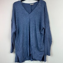 Style &amp; Co Womens Plus 0X Rapid Blue Ribbed V Neck Sweater NWT DD40 - £22.65 GBP