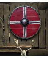 Medieval Leif Erikson Vikings Valhalla Authentic Battleworn Viking Shield - £102.29 GBP