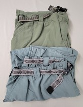Lot 2 Mens LL Bean Nylon Hiking Outdoor Pants Green Blue Zip Ankle Sz XL... - $28.01