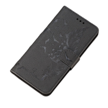 Anymob Huawei Case Grey 3D Feather Embossed Leather Flip Cover - £23.17 GBP