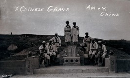 VINTAGE NEGATIVE; CHINESE GRAVE SITE; AMOY, CHINA; CIRCA 1912 - £27.49 GBP