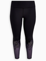 Torrid Active Women&#39;s Black Purple Floral Leggings Plus 6X-30 - £27.45 GBP