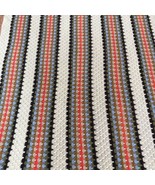 VTG Afghan Crochet Blanket Handmade Throw Quilt Multicolor Stripes Fring... - $88.90 CAD