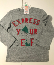 Carter&#39;s Boy&#39;s Express Your Elf Gray Long Sleeve Shirt Size 2T - £9.62 GBP