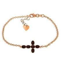 Galaxy Gold GG Garnet Cross Bracelet in 14k Rose Gold - £383.97 GBP