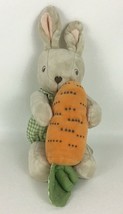 Ikea Bunny Minnen Kanin Rabbit Plush Stuffed Toy Baby Rattle Plaid Carrot Lovey - £16.43 GBP
