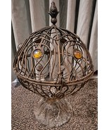 Vintage Metal Round Cage Candle Holder Basket Decor - €34,01 EUR