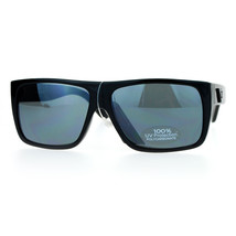 Mens Classic Black Sunglasses Plastic Square Rectangle Frame UV 400 - £18.43 GBP