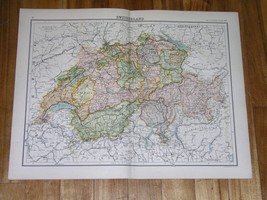 1900 Original Antique Map Of Switzerland - £13.44 GBP