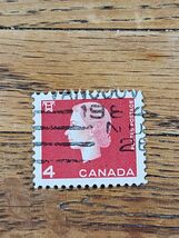 Canada Stamp Queen Elizabeth II 4c Used 408 Bar Cancel 1964 - $2.38 CAD