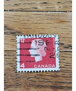Canada Stamp Queen Elizabeth II 4c Used 408 Bar Cancel 1964 - $31.00 MXN