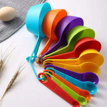 Various Colorful Plastic Measuring Spoons With Scale - 12-Piece Set - £7.68 GBP+