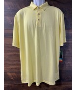 PGA Tour Shirt Mens Yellow Stripe Glow Short Sleeve Golf Polo Extra Large - $34.65 CAD