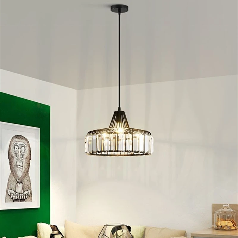 Nordic Modern Black Led Pendant Lamp For Kitchen Dining Room Round Iron ... - $124.42+