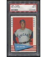 1961 FLEER RED RUFFING #74 WHITE SOX YANKEES RED SOX NEAR MINT NM PSA 7 - $631.29 MXN