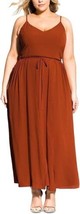 City Chic Womens Divine Floaty Overlay Crepe Faux Wrap Maxi Dress, Spice,Small - £85.41 GBP