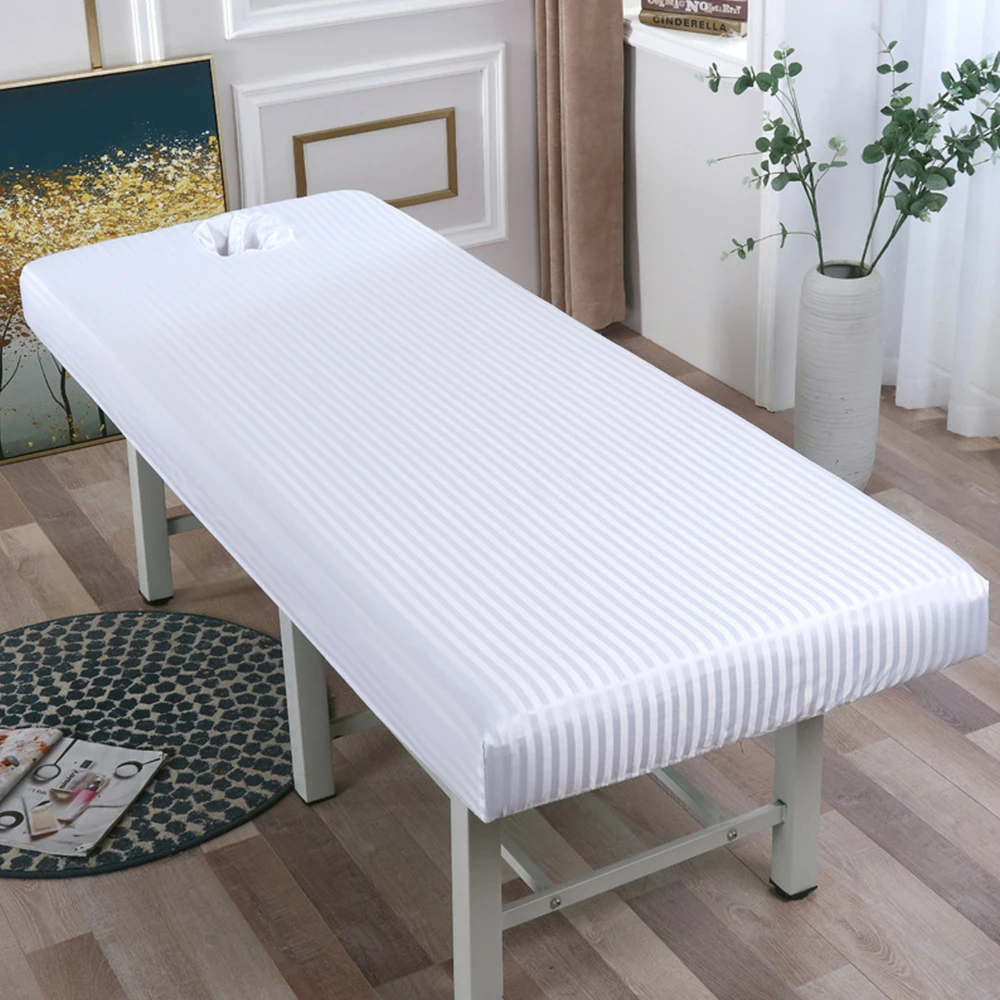 4 Sizes Striped Massage Table Bed Fitted Sheet Elastic Full Cover Rubber Band - £9.51 GBP+