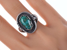 sz8 Vintage Navajo Silver and turquoise ring i - £77.33 GBP