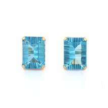 Blue Topaz Gold Studs - £926.05 GBP