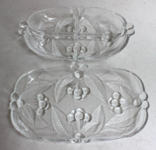 2 PC VINTAGE MIKASA CLEAR RELISH DISHES SINGLE &amp; 3 COMPARTMENT BOUNTIFUL... - £19.81 GBP