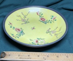 Vintage Japanese Porcelain Ware Hand Painted Hong Kong Trinket Bowl - Metal Base - £11.16 GBP