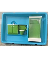 1978 Fisher Price Bathroom 253 Green Doll House Decorator Set w Box Vintage - £9.57 GBP