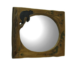 Zeckos Lazy Bear Hand Crafted Wood Framed Wall Mirror - £237.46 GBP