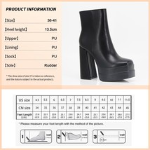 New Ankle Boots Women Quality Platform Boots Female Fashion Short Boot Black Chu - £73.58 GBP