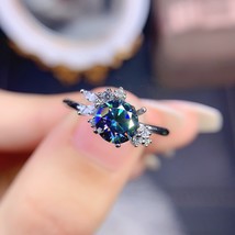 New 1.0 CT Black Multicolor Mosan Diamond Ring VVS1 Clarity, GRA Creates Women's - £51.69 GBP