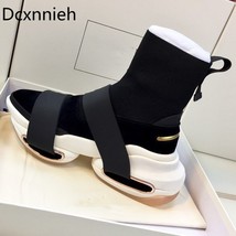 New High top thick sole sock shoes women flat platform mixed colors daddy shoes  - £187.30 GBP