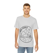 I Hate People Camping Scene Tee, Humorous All Over Print T-Shirt, Black ... - $40.17+
