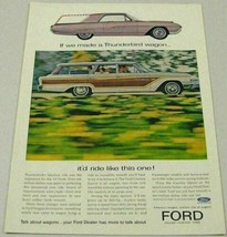 1963 Print Ad The '63 Ford Country Squire Station Wagon & Thunderbird - $13.63