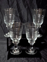LIBBEY GLASS 7.375&quot; Water Wine Goblet MONCLOVA Beehive Pattern - Set Of 4 - $34.98